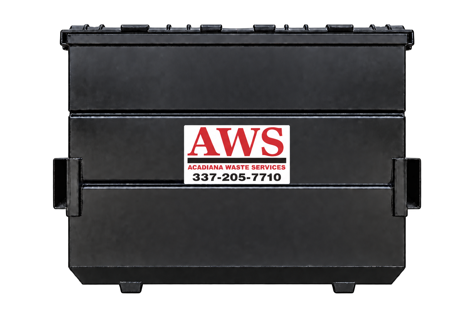 Black 8-yard AWS commercial dumpster