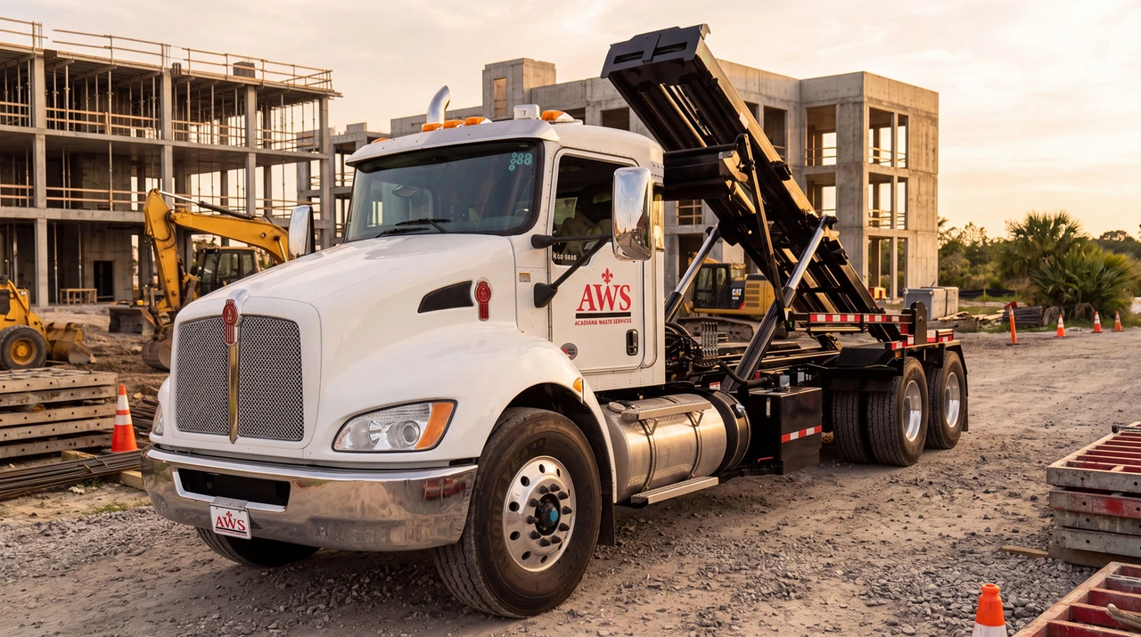 AWS roll-off truck serving a Louisiana work site