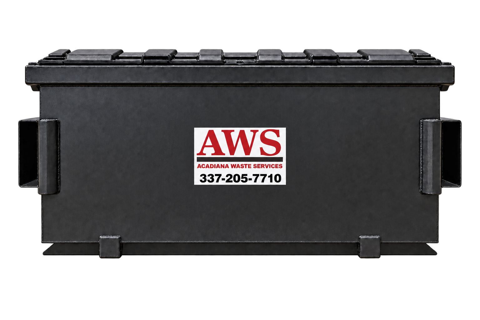 Black 4-yard AWS commercial dumpster